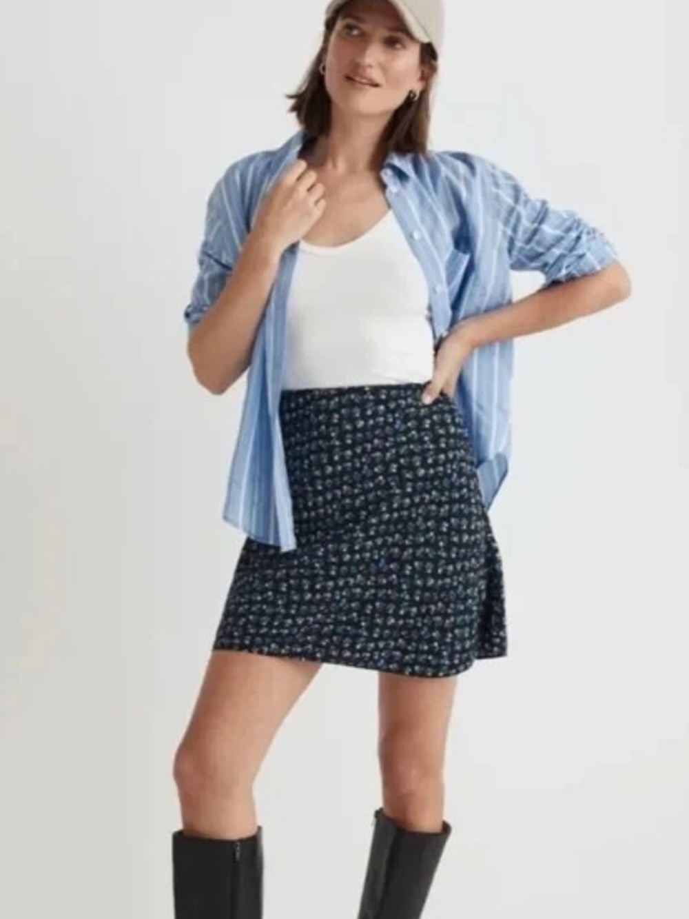 Madewell Navy Floral Mini Skirt 4